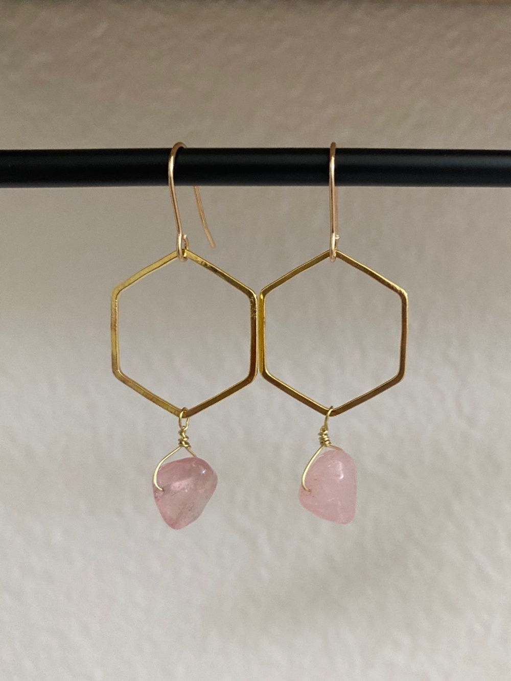 Handmade Rose Quartz Earrings